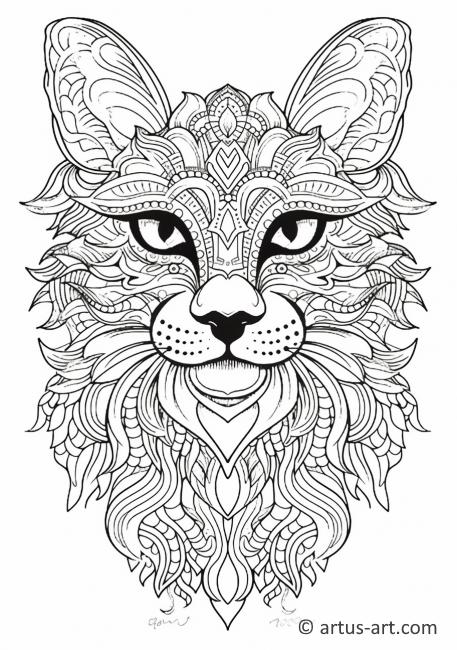 Página para colorir de gato selvagem
